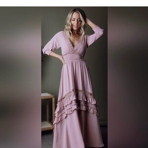 Elegant Pink Maxi Dress